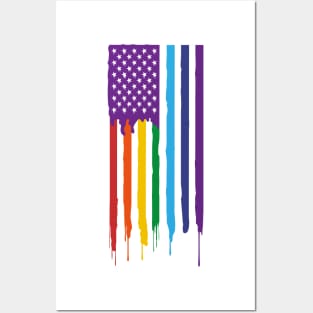 USA LGBTQ Pride Flag LGBT Gay Lesbian Straight Ally Posters and Art